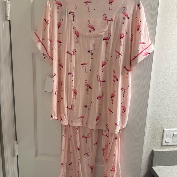 Kate Spade Pink Flamingo Print Pajama Set - Picture 7 of 9